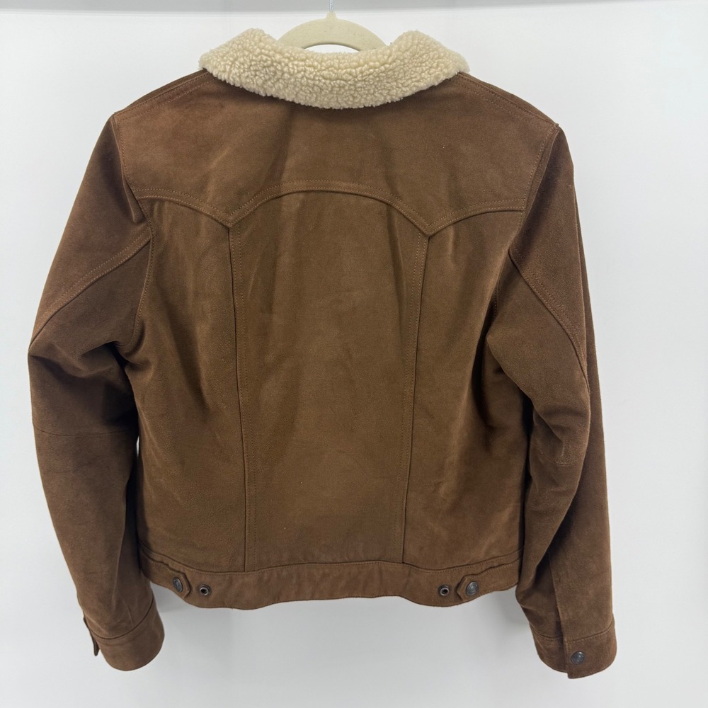 Vtg Y2K GAP Women Brown Suede Sherpa Lined Trucker Ranch Barn Jacket Size M - Picture 10 of 10